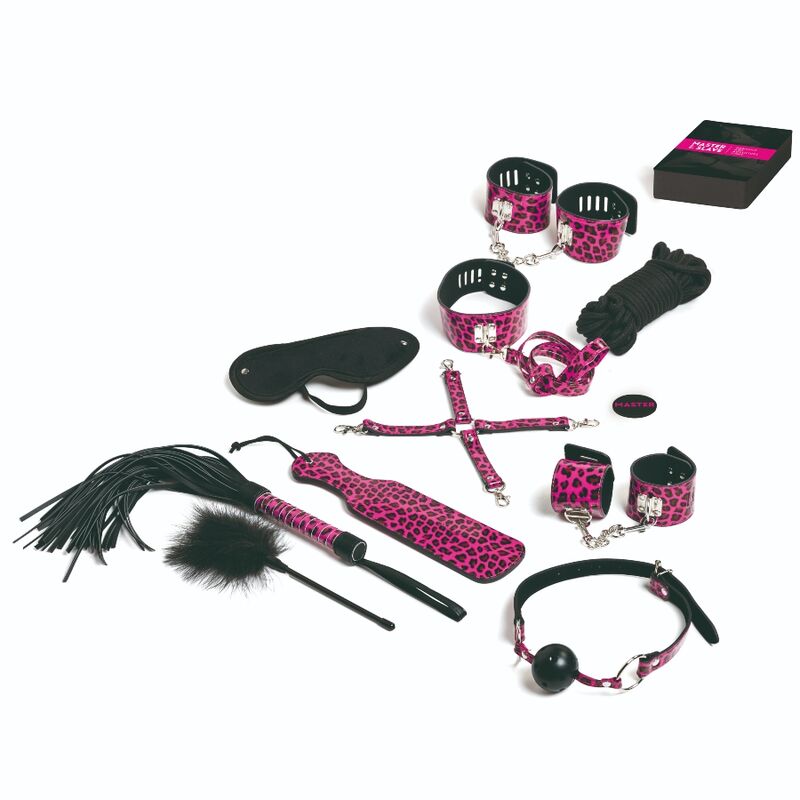 TEASE  PLEASE – JUEGO 13 ACCESORIOS BONDAGE MAGENTA