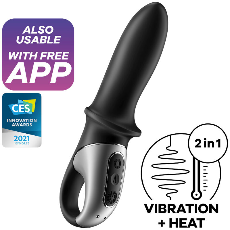 SATISFYER – HOT PASSION VIBRADOR ANAL APP NEGRO