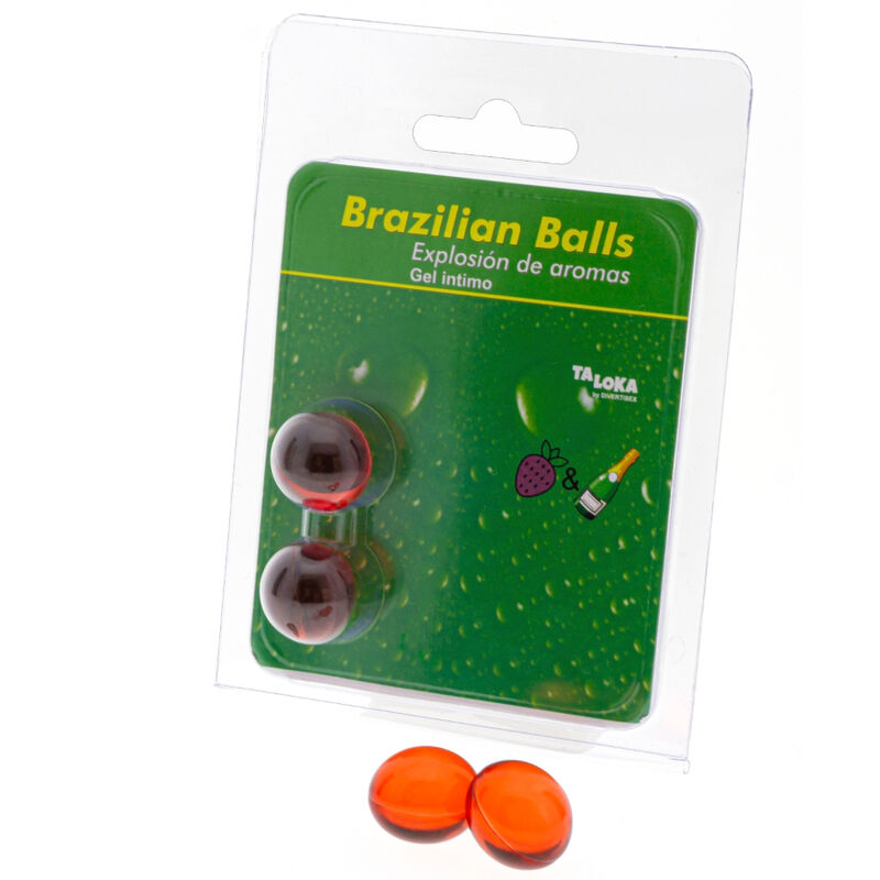 TALOKA – BRAZILIAN BALLS GEL ÍNTIMO FRESAS  CHAMPN 2 BOLAS