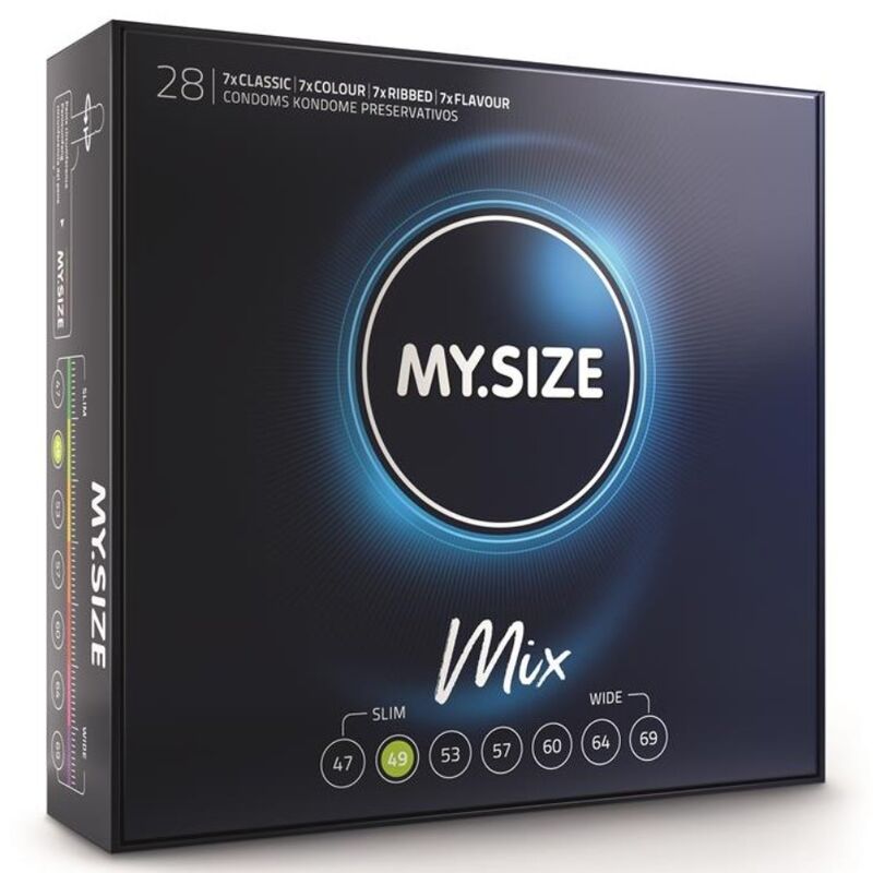 MY SIZE – MIX PRESERVATIVOS 49 MM 28 UNIDADES