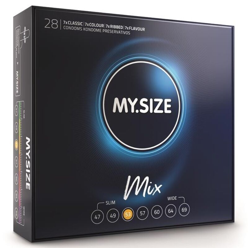 MY SIZE – MIX PRESERVATIVOS 53 MM 28 UNIDADES