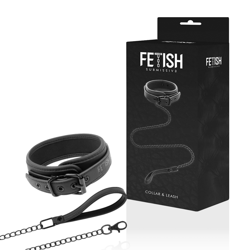 FETISH SUBMISSIVE – COLLAR CON CADENA CON FORRO DE NOPRENO