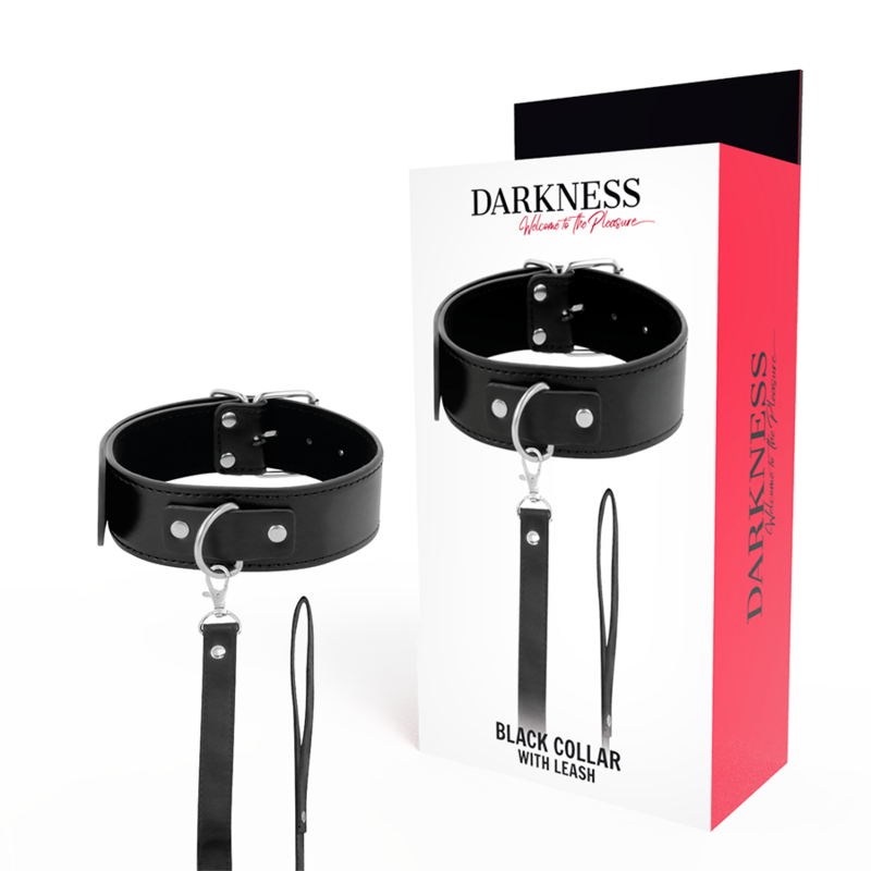 DARKNESS – COLLAR DE POSTURA CON CADENA LEATHER