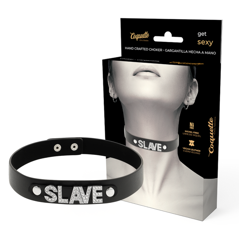 COQUETTE CHIC DESIRE – CHOKER CUERO VEGANO SLAVE