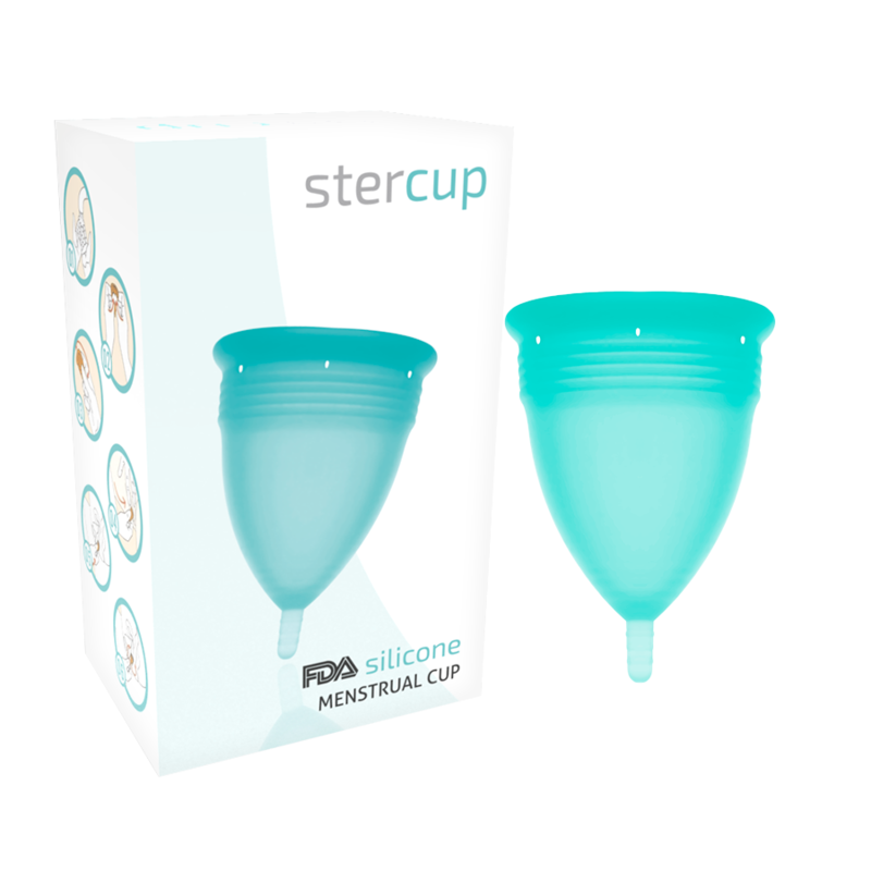 STERCUP – COPA MENSTRUAL FDA SILICONA AQUAMARINA – TALLA S