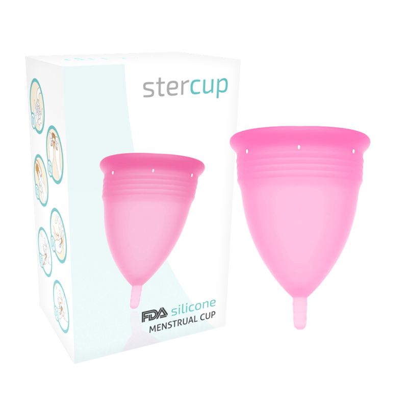 STERCUP – COPA MENSTRUAL FDA SILICONA ROSA – TALLA L