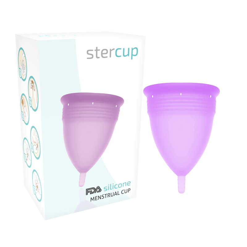 STERCUP – COPA MENSTRUAL FDA SILICONA LILA – TALLA S