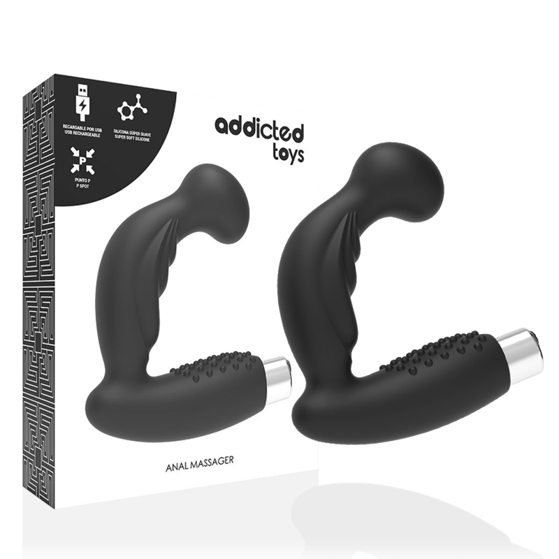 ADDICTED TOYS – VIBRADOR PROSTTICO RECARGABLE MODEL 3 – NEGRO