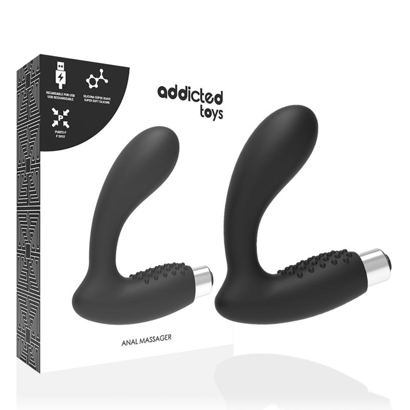 ADDICTED TOYS – VIBRADOR PROSTTICO RECARGABLE MODEL 5 – NEGRO