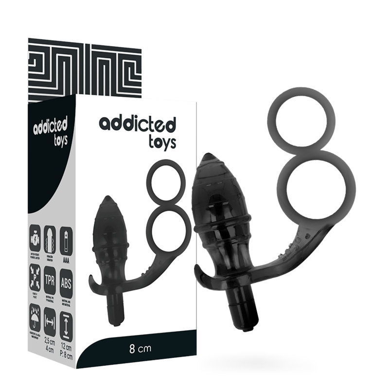 ADDICTED TOYS – PLUG ANAL CON ANILLA DOBLE NEGRO