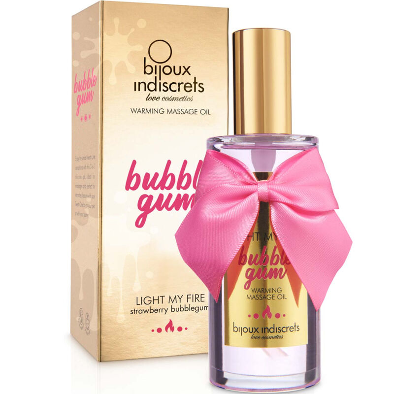 BIJOUX – INDISCRETS LIGHT MY FIRE ACEITE MASAJE EFECTO CALOR SABOR CHICLE