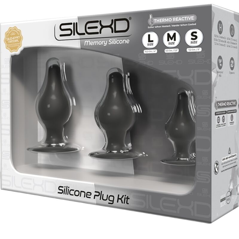 SILEXD – KIT PLUG ANAL SILICONA PREMIUM SILEXPAN TERMORREACTIVO TALLA S / M / L