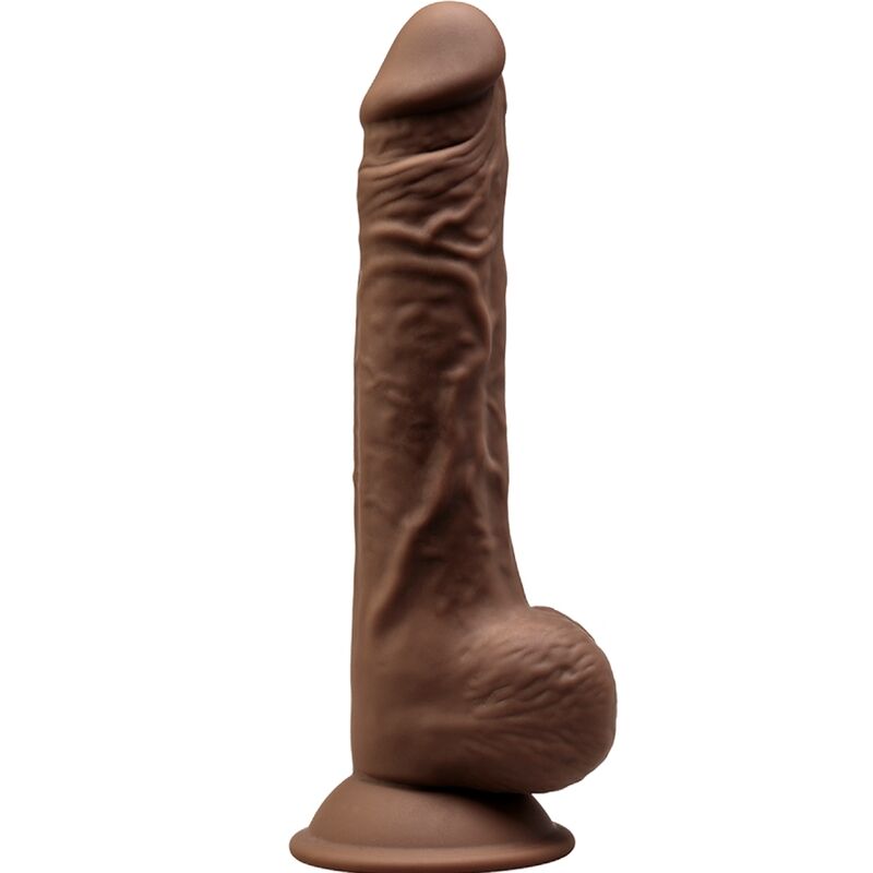 SILEXD – MODELO 1 PENE REALISTICO SILICONA PREMIUM SILEXPAN MARRON 24 CM