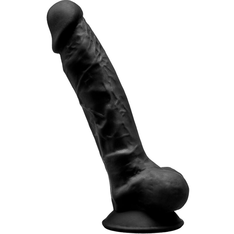 SILEXD – MODELO 1 PENE REALISTICO SILICONA PREMIUM SILEXPAN NEGRO 17.5 CM