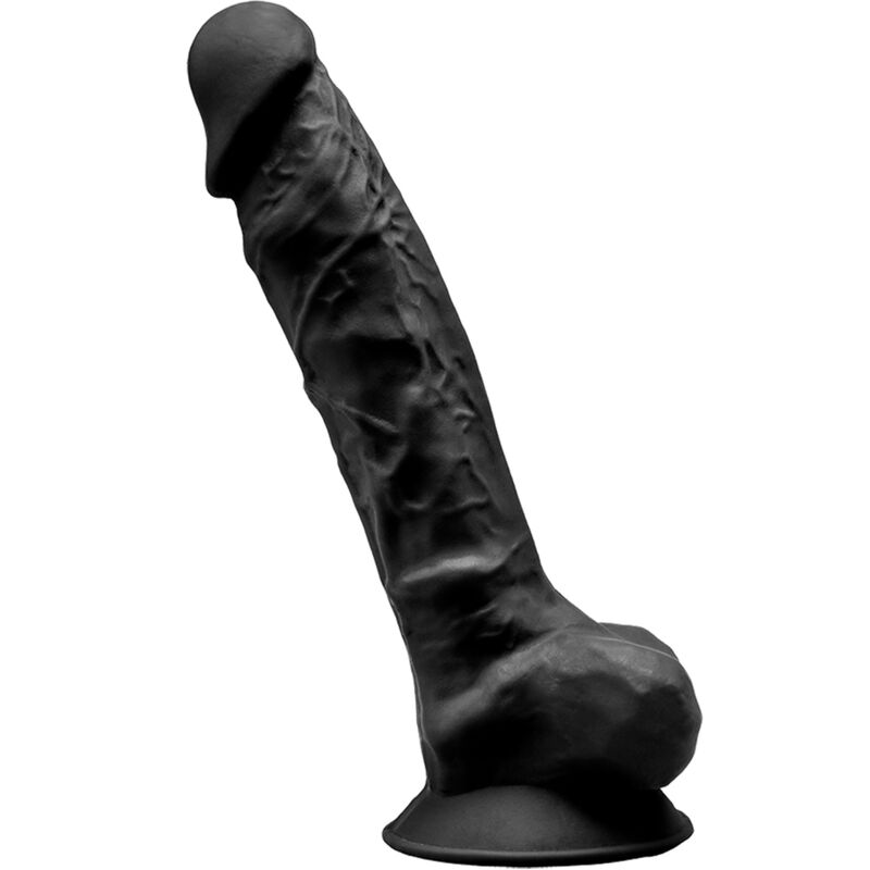 SILEXD – MODELO 1 PENE REALISTICO SILICONA PREMIUM SILEXPAN NEGRO 23 CM