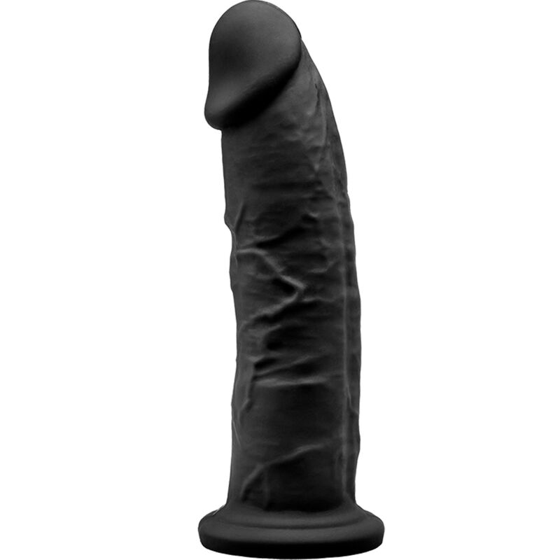 SILEXD – MODELO 2 PENE REALISTICO SILICONA PREMIUM SILEXPAN NEGRO 19 CM