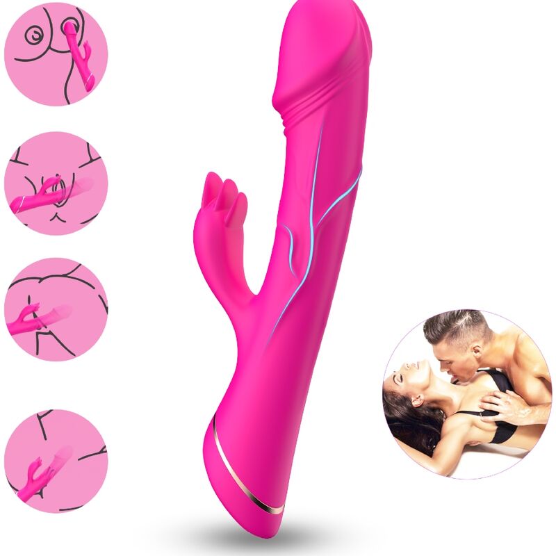 ARMONY – DILDO VIBRADOR RABBIT SILICONA FUCSIA