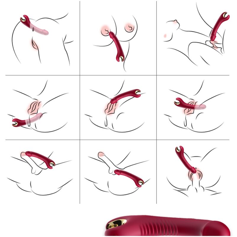 ARMONY – PRINCE DILDO VIBRADOR  ROTADOR ROJO