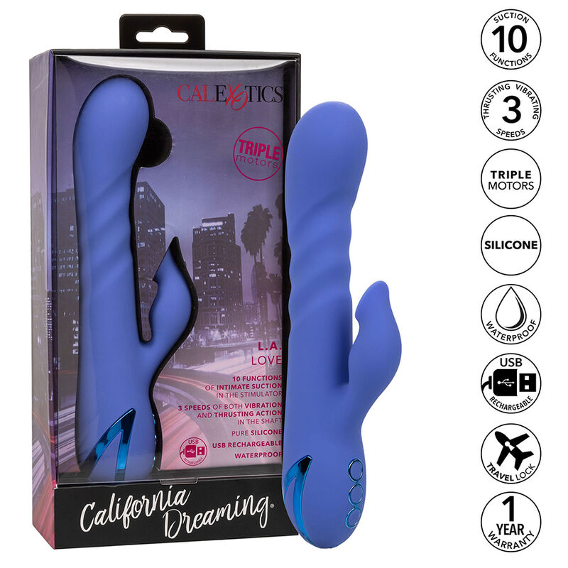 CALEXOTICS – L.A LOVE VIBRADOR  SUCCIONADOR AZUL BY CALIFORNIA DREAMING