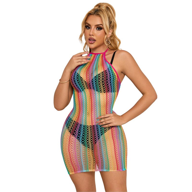 SUBBLIME – 952341 BODYSTOCKING DE REJILLA ARCOIRIS TALLA ÚNICA