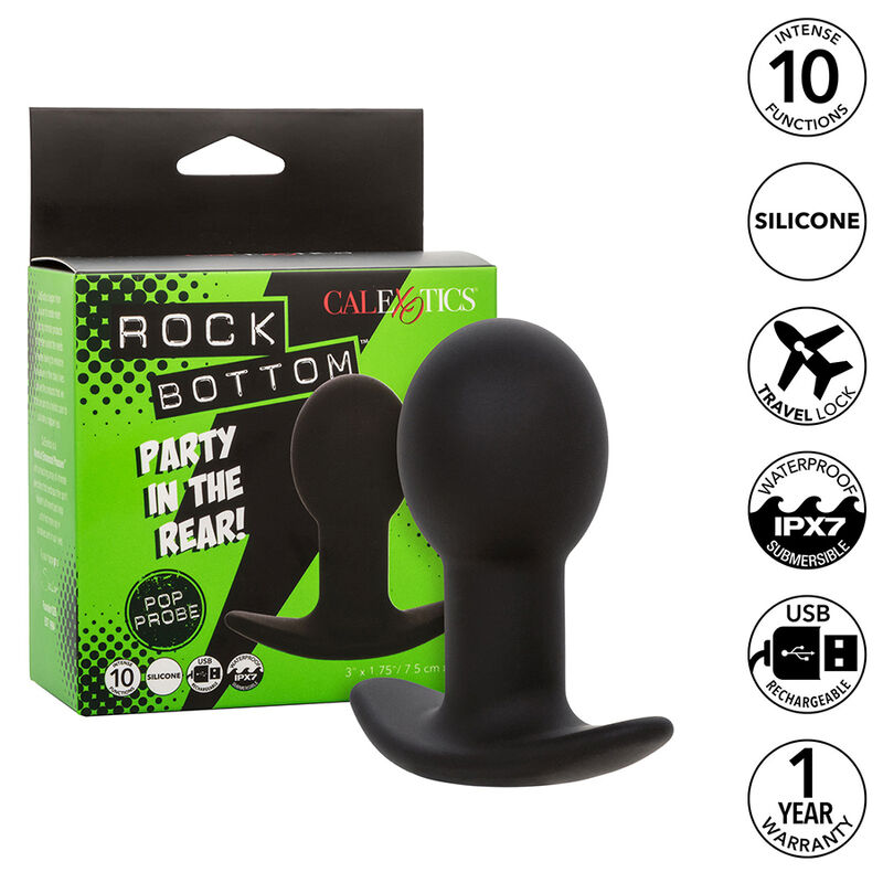 CALEXOTICS – ROCK BOTTOM PLUG ANAL 10 VIBRACIONES SILICONA NEGRO