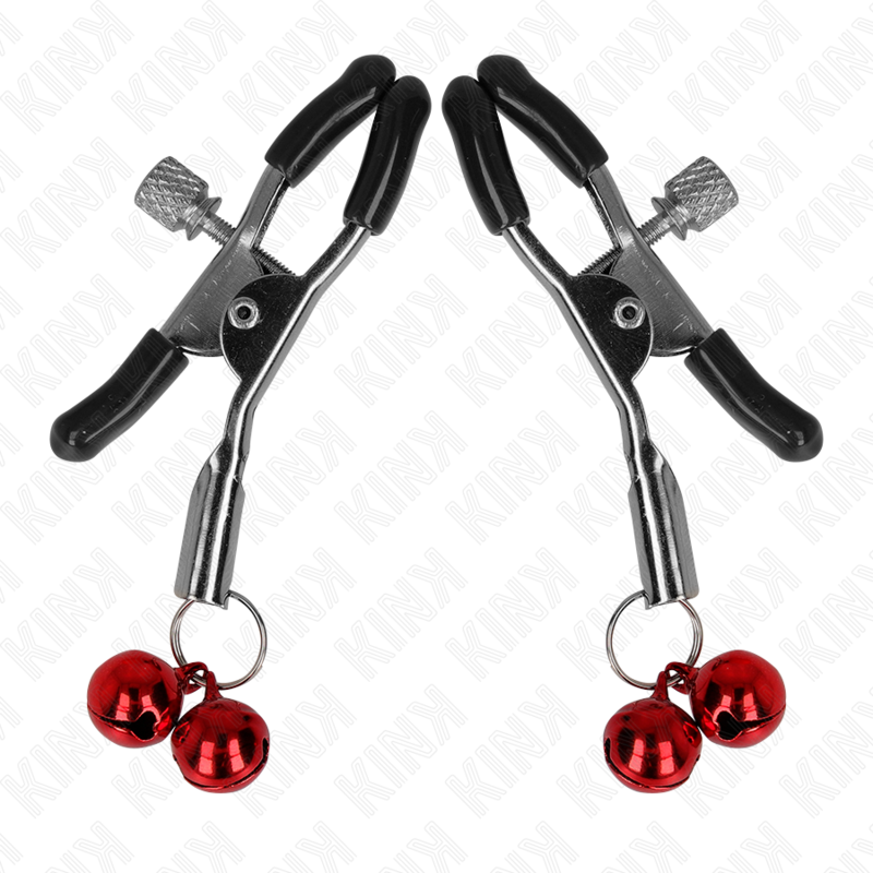 KINK – PINZAS PARA PEZONES CON DOBLE CAMPANILLA ROJO 6 CM