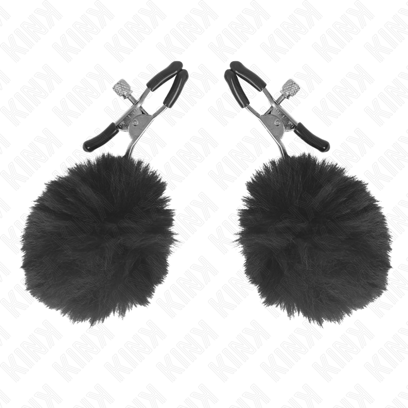 KINK – PINZAS PARA PEZONES CON POMPÓN NEGRO 6 CM