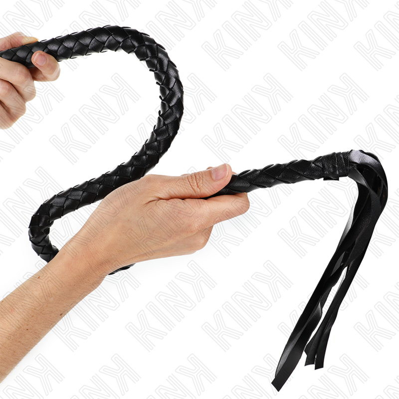 KINK – LÁTIGO DE SERPIENTE CON ANILLO DE MANO NEGRO 65 CM