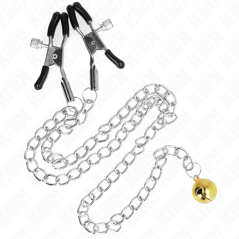 KINK – PINZAS PARA PEZONES CON CAMPANA DORADO Y CADENA 30 CM