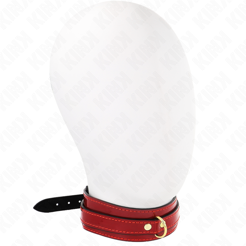 KINK – COLLAR AJUSTABLE ROJO VINO DETALLES DORADOS 29-42.5 CM X 4 CM