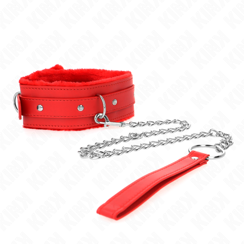 KINK – COLLAR CON CORREA 65 CM CON RESTRICCIONES ROJO AJUSTABLE 36-42 CM X 5.5 CM