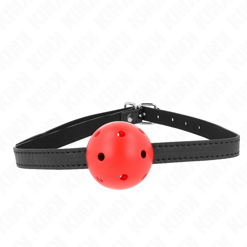 KINK – MORDAZA DE BOLA 4.5 CM TRANSPIRABLE SIMPLICITY ROJO 62 x 1.5 CM