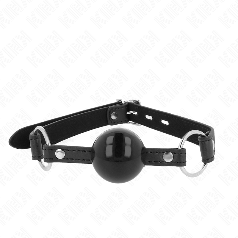 KINK – MORDAZA DE BOLA 4 CM TPE CON CANDADO NEGRO 60 x 2 CM