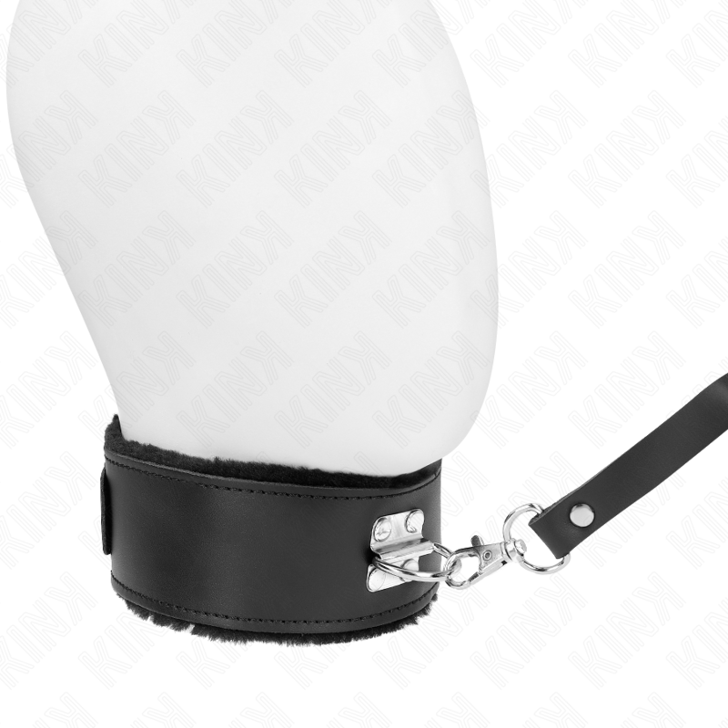 KINK – COLLAR CON CORREA 116 CM DE PIEL NEGRO AJUSTABLE 40-48 CM X 6 CM