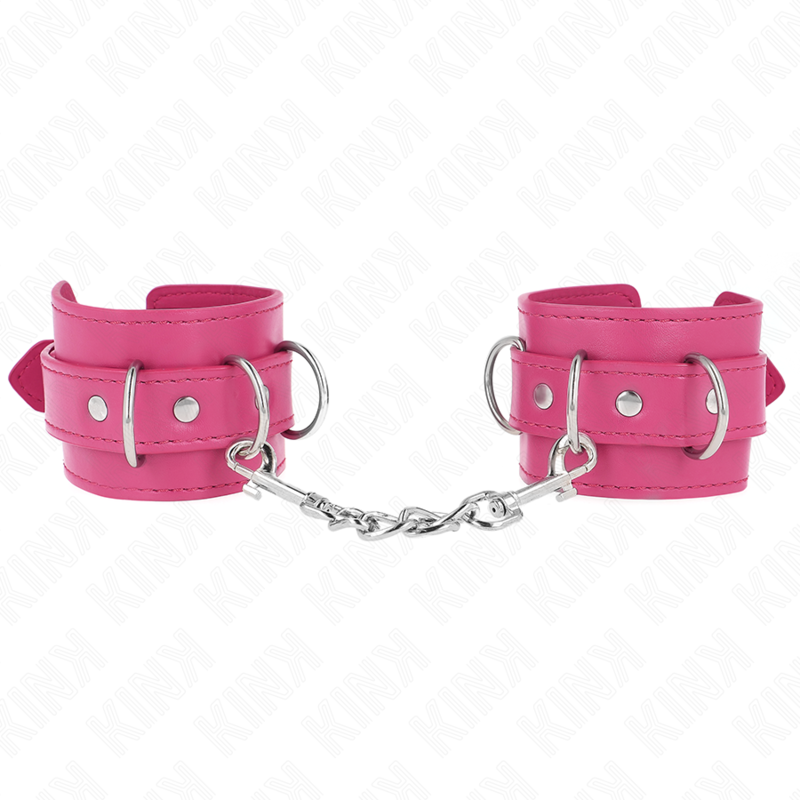 KINK – MUÑEQUERAS CON 3 ANILLAS EN D AJUSTABLE ROSA 17.5-25 CM X 6 CM