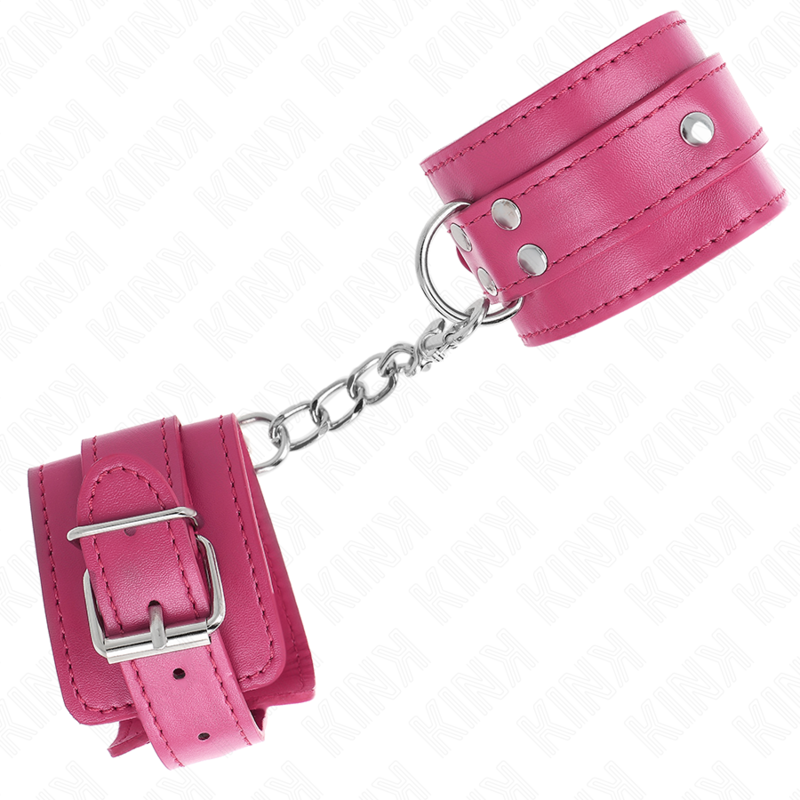 KINK – MUÑEQUERAS CON 3 ANILLAS EN D AJUSTABLE ROSA 17.5-25 CM X 6 CM