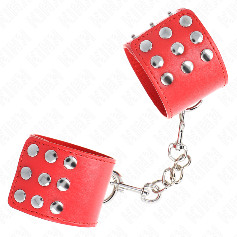 KINK – MUÑEQUERAS CON CIERRE A PRESIÓN AJUSTABLE ROJO 19-24 CM X 5.5 CM