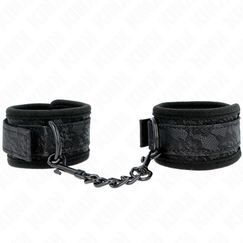 KINK – MUÑEQUERAS DE ENCAJE Y NEOPRENO AJUSTABLE NEGRO 20-29 CM X 5 CM