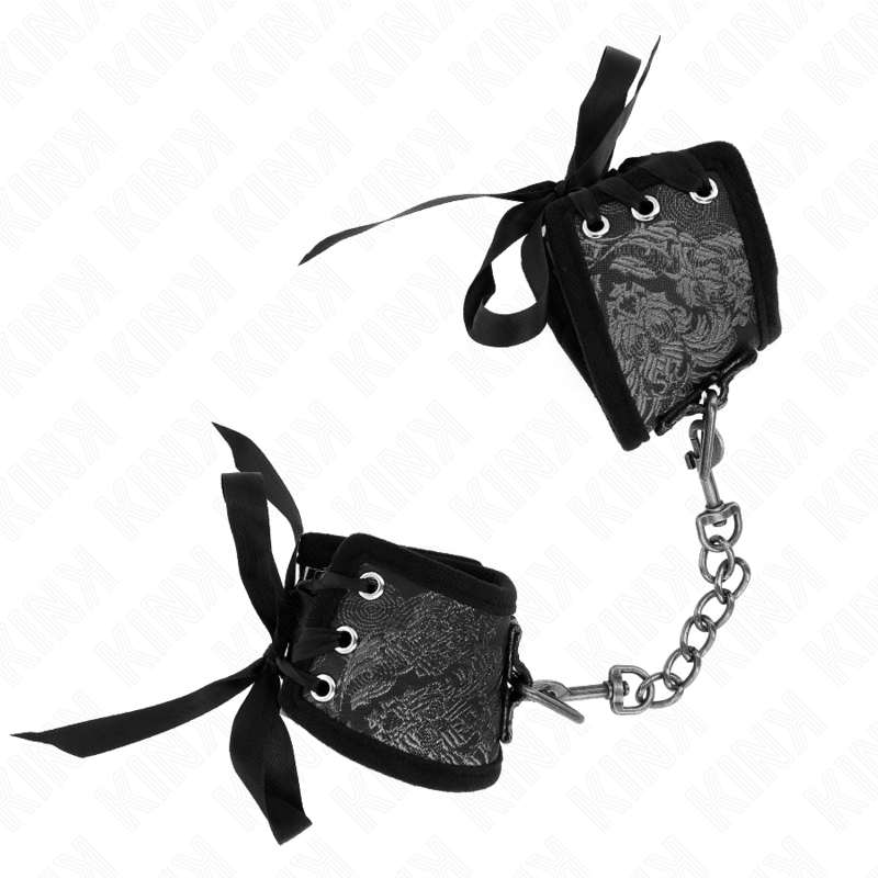 KINK – MUÑEQUERAS DISEÑO ESCÁNDALO NEGRO DETALLE LAZO 24.5 CM X 6.5 CM