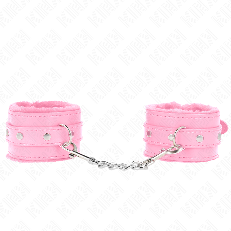 KINK – MUÑEQUERAS FORRADAS PREMIUM ROSA CON CORREA ROSA AJUSTABLE 17-29 CM X 6 CM