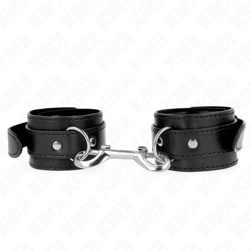 KINK – MUÑEQUERAS SIMPLES CON FILA DE REMACHES NEGRO AJUSTABLE 17-28 CM X 5 CM