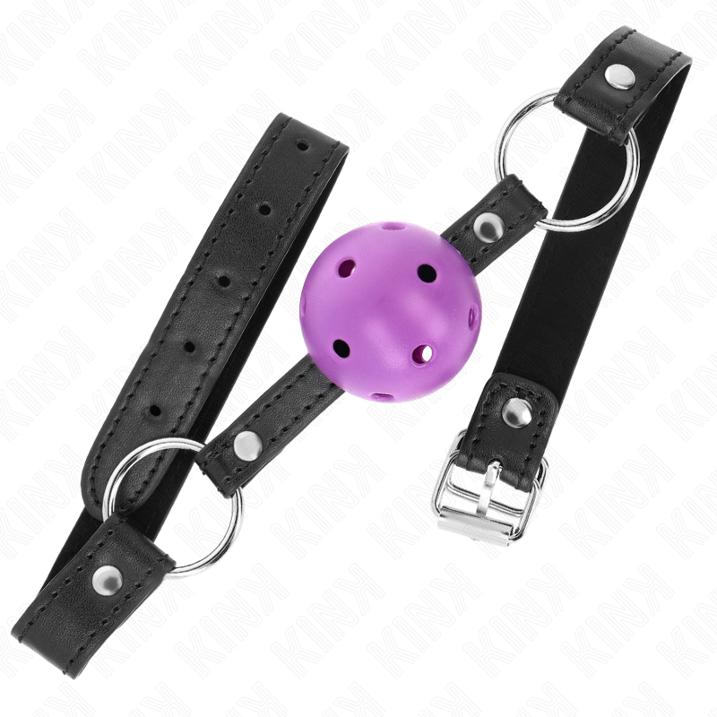 KINK – MORDAZA DE BOLA 4.5 CM MORADO DURA HUECA 63.5 X 2 CM