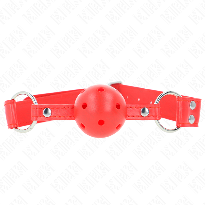 KINK – MORDAZA DE BOLA 4.5 CM DURA HUECA ROJO COMPLETA 62 x 2 CM