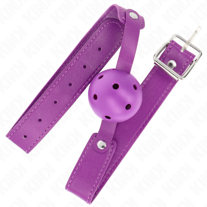 KINK – MORDAZA DE BOLA 4.5 CM TRANSPIRABLE MORADO 65 x 2.5 CM