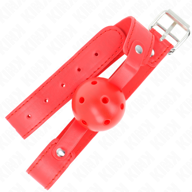 KINK – MORDAZA DE BOLA 4.5 CM TRANSPIRABLE ROJO 65 x 2.5 CM