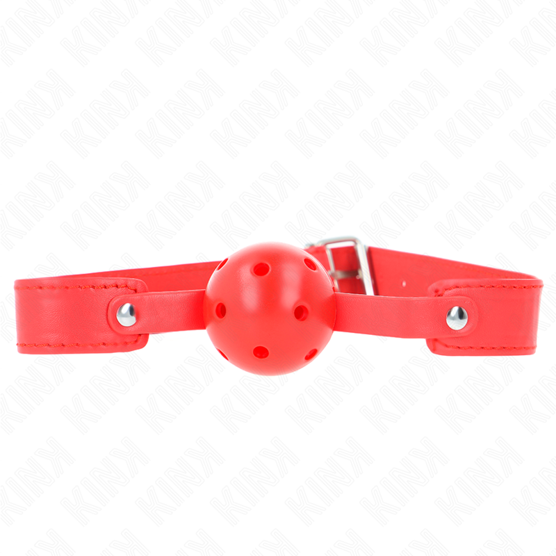 KINK – MORDAZA DE BOLA 4.5 CM TRANSPIRABLE ROJO 65 x 2.5 CM