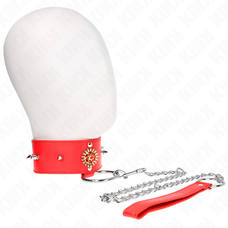 KINK – COLLAR CON CORREA 65 CM CUELLO DE DIAMANTES ROJO AJUSTABLE 35-51 CM X 7 CM