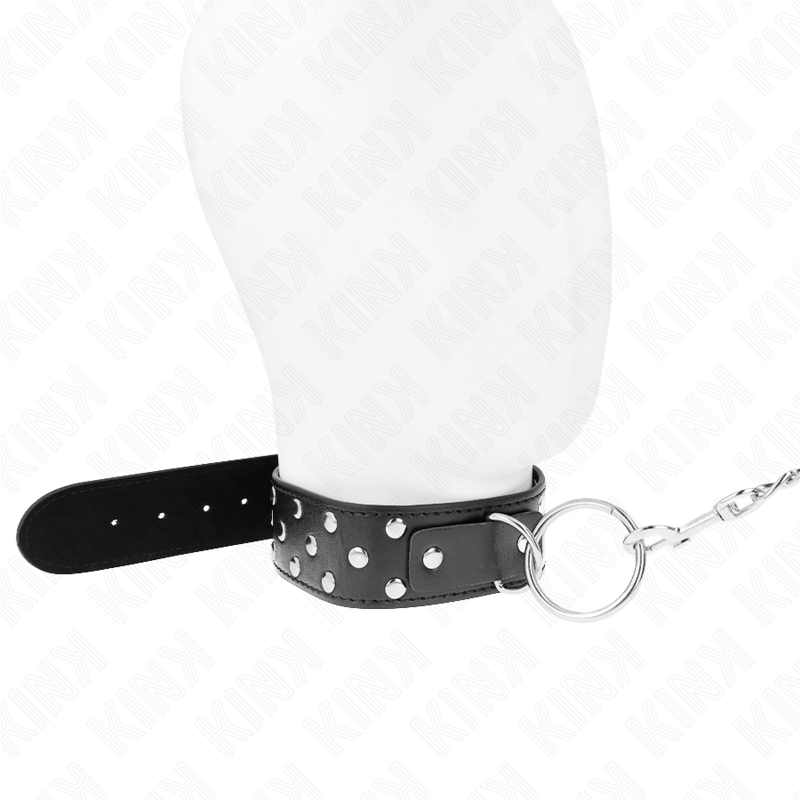 KINK – COLLAR CON CORREA 65 CM REMACHE ANILLA NEGRO AJUSTABLE 36-50 CM X 3.8 CM