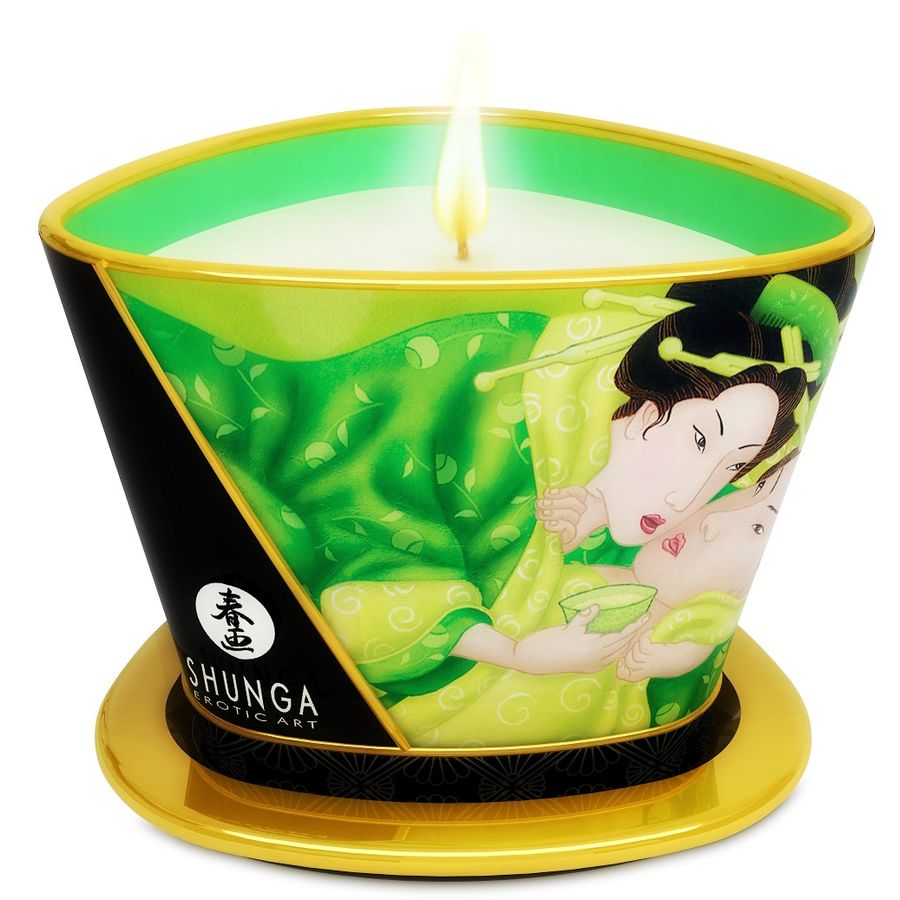 SHUNGA – MINI CARESS BY CANDELIGHT VELA MASAJE TÉ VERDE 170 ML