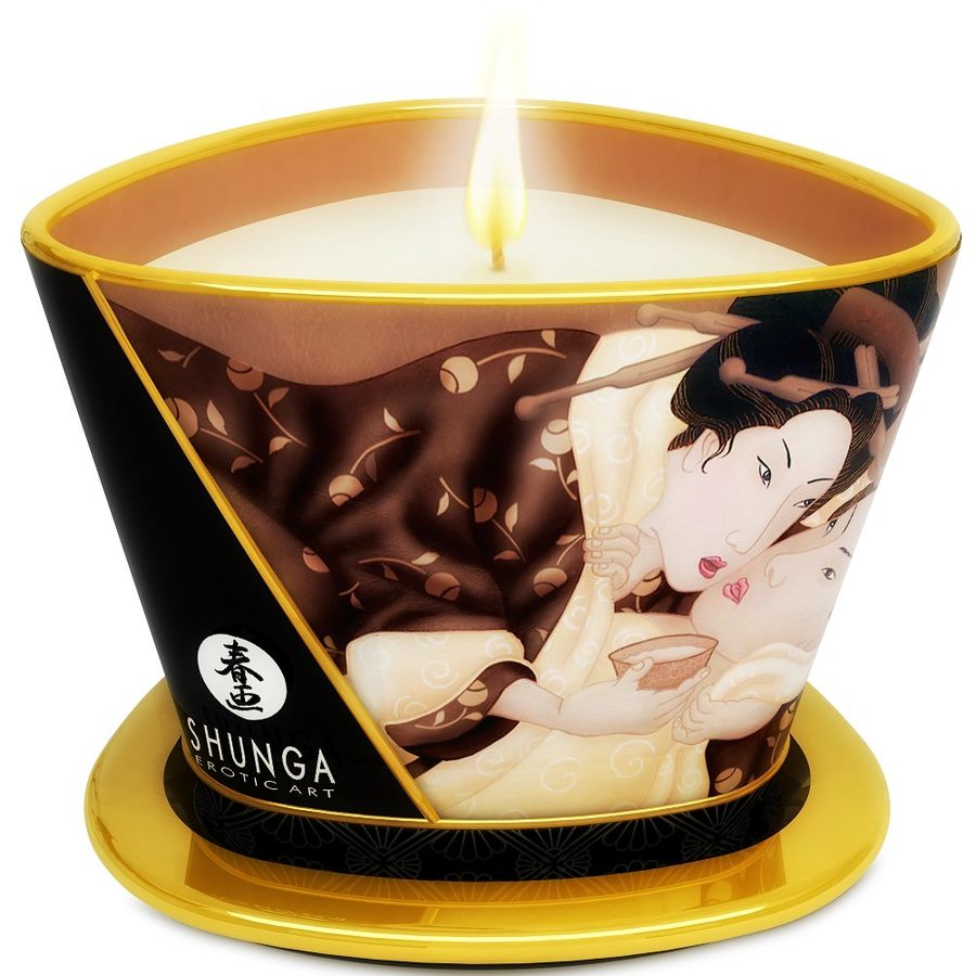 SHUNGA – MINI CARESS BY CANDELIGHT VELA MASAJE CHOCOLATE 170 ML